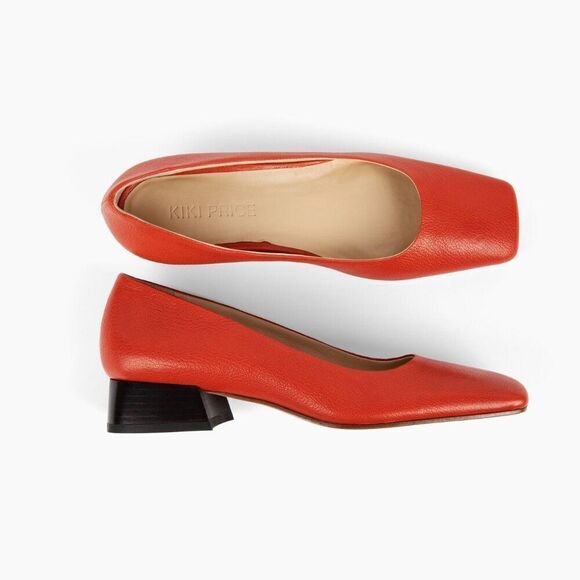 All Day Ballet – Orange Square-Toe Heels, New in Box - Picture 3 of 4